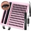 Lash Extension Kit, 100 Individual Lashes Clusters, D Curly DIY