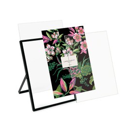 Laura Ashley 5x7 Black Flat Metal Picture Frame (Vertical) with Pull-Out Easel Stand, Made for Tabletop, Counterspace, Shelf and Desk (5x7, Black)