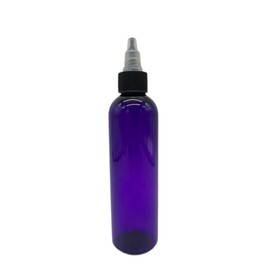 Natural Farms 4 oz Purple Cosmo BPA FREE Bottles - 12 Pack Empty Refillable Containers - Essential Oils - Hair - Aromatherapy | Black/Natural Twist Open/Close Cap - Made in the USA