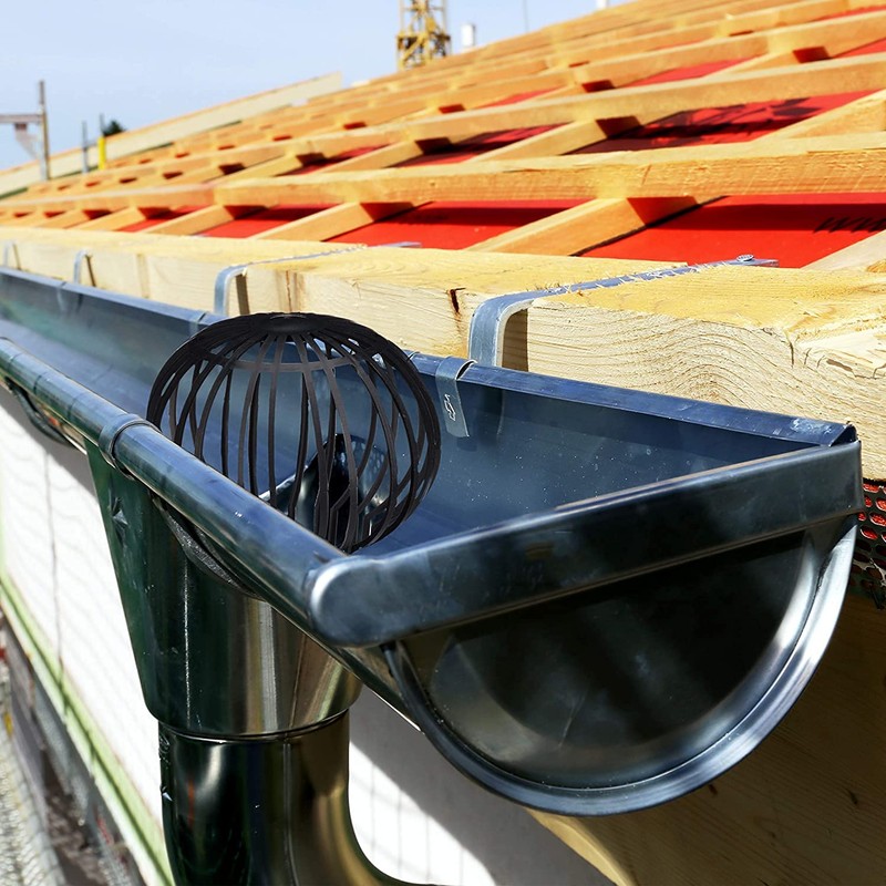 Hsthe Sea Plastic Gutter Guards Downpipe Adjustable Black Filters -