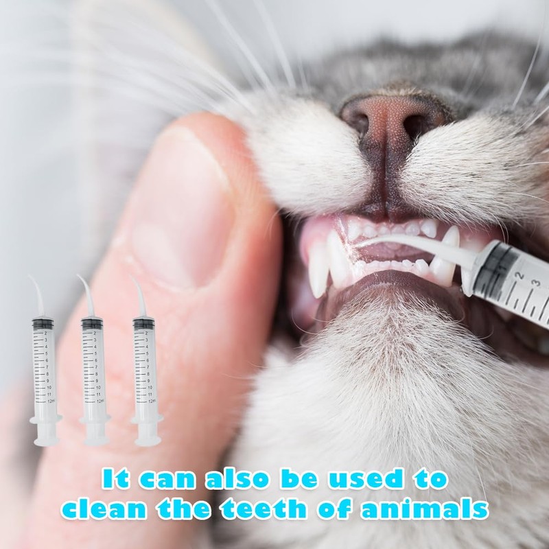 6 Pack 12cc Dental Irrigation Syringes ,Curved Tip Oral Care