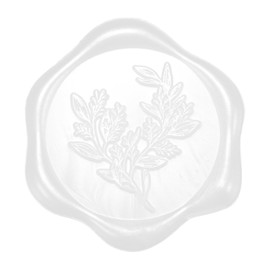 Filhome 50Pcs Wax Seal Stickers, 1.14inch/29mm Pearlescent White Envelope Seal Stickers, Eucalyptus Leaves Vintage Wedding Invitation Stickers for Valentine's Day Birthday Bridal Shower Party Supply