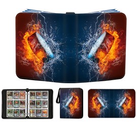 Hockey Card Binder 900 Pockets, Trading Card Binder Sports Card Binder 50 Removable Double Sided Sleeves with Zipper 3-Ring, Hockey Card Holder Baseball Football Soccer Collector Storage Album