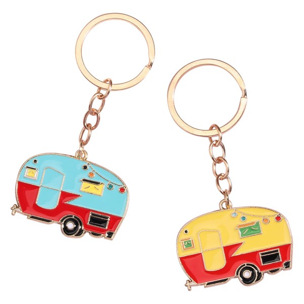 WNV 2pcs Camper Van Keychain Gifts, Cool Caravan Keys Keyring