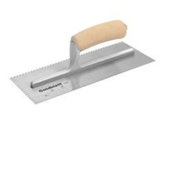 Goldblatt Trowel Pro Carbon Steel Square Notch Trowel, 1/4 in. x 1/4 in. x 1/4 in.