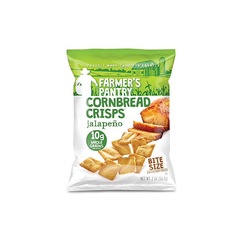 Farmer's Pantry Bulk Pack Cornbread Crisps, Jalapeno, 2 Ounce (Pack