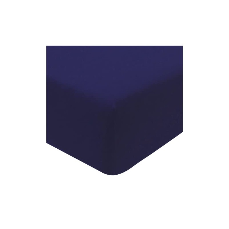 Sleepdown Jersey Melange Navy Fitted Sheet Warm Cosy Easy Care