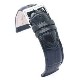 diloy Sporty Padded Cowhide Leather Watch Strap Crocodile Embossed Square - Sizes 14mm 16mm 18mm 20mm 22mm 24mm 26mm 28mm 30mm - Elegant and Durable 368, Leather, Not applicable