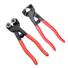 COHEALI 2pc Carbon Steel Glass Tile Cutter Pliers for Diy Home Decoration Includes Flat Pliers and Round Cutter Efficient and Cutting Tools