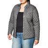 Dickies Women's Quilted Flannel Shirt Jacket, Gray Two Tone Herringbone,