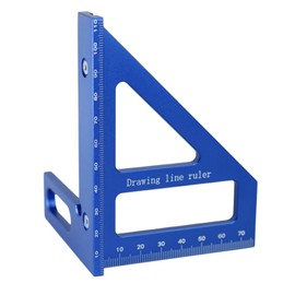 Lunari Right Angle Ruler, 90°, 45°, Multi-functional, Aluminum, For Woodworking, DIY, Drafting, Carpentry Ruler, Triangle, L-Shaped, Straight Scale, Cutting Tool, Blue (Blue)