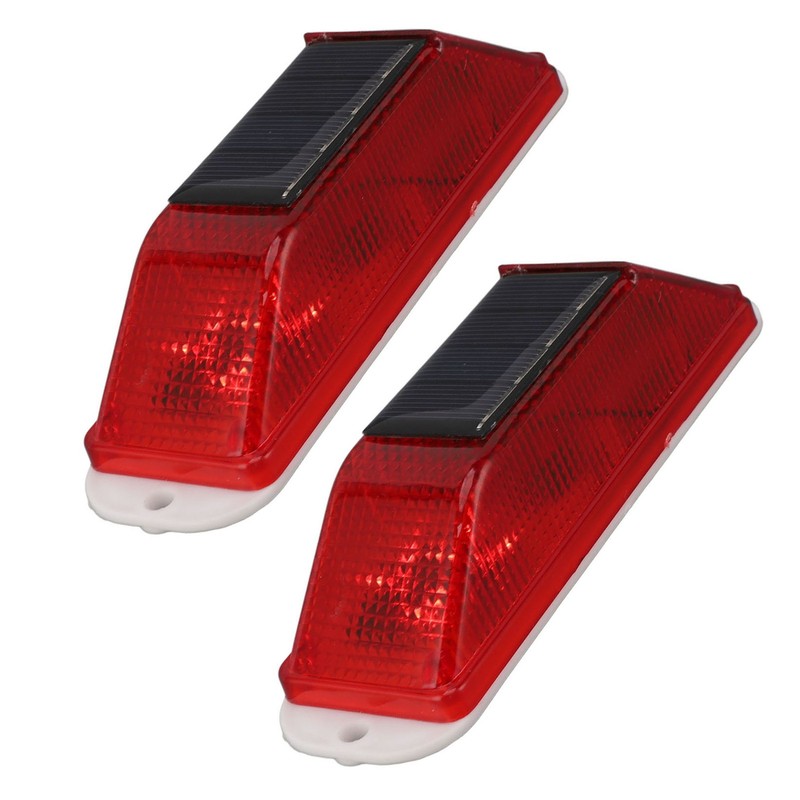 2pcs Solar Strobe Warning Light Waterproof Light Control High Bright