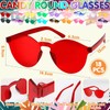 FAMKEEP 18 Pairs of Round Party Glasses, Hippie Glasses, Rimless