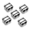 EMBLAASK 5pcs 6mm Stainless Steel 2 Hole Spacer Beads Multi-strand