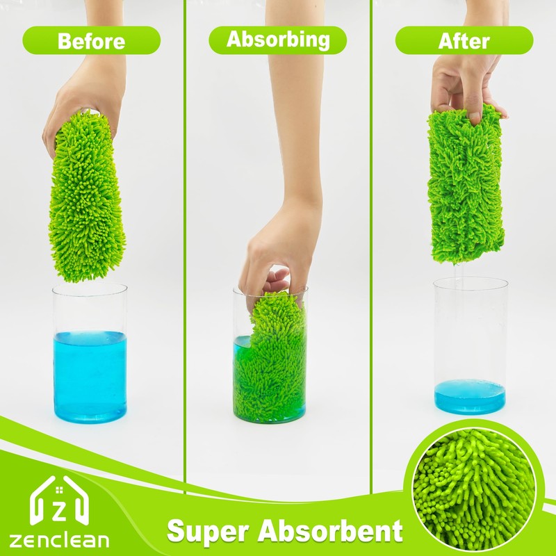Reusable Microfiber Mop Pads 4 Pack Compatible with SwifferSweeper XL