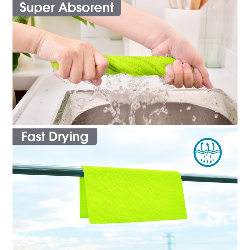 KitchLife Microfiber Cleaning Cloth Roll - Tear-Away Reusable Microfiber Paper