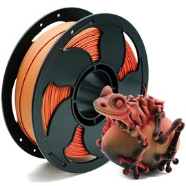 Matte Tri Color Black Red Orange PLA Filament 3 in 1, 1.75mm High Speed Coextrusion 3D Printer Filament Rapid Magic Color Change, Matte PLA 1kg (2.2lbs) Spool Perfectly Hide The Layer Line
