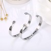 Sllaiss 4 Pcs Inspirational Bracelets Stainless Steel Cuff Bangle Bracelet