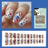 24Pcs Independence Day Cute Fake Nails, July 4th Star Rocket