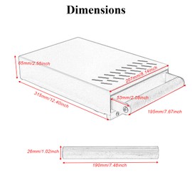 DIBTSA Espresso Knock Box Drawer, Coffee Knock Box with Shock-absorbing Removable Knock Bar and Non-Slip Base, 304 Stainless Steel, Espresso Accessories, 12.4 x 8.14 x 2.55 inch (Silver)
