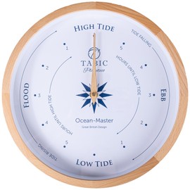 Tabic Planeteco Ocean Master Tide Clock - Stylish Home Decor Accessory with High-Low Tide Display - Elegant Wall Clock Design - Ideal for Planning Beach and Ocean Activities - Natural Stain