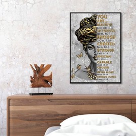 DIY 5D Diamond Painting Kits for Adults Full Drill Diamond Painting African American Wall Art Black Queen Butterfly for Home Wall Decor 11.8x15.8 inch