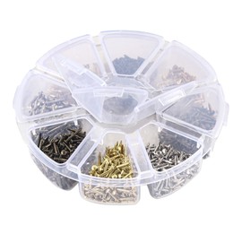 huruirui 1600pcs Small Nails Assortment Iron Nail for Picture Hanging Nails for Picture Woodworking Furniture DIY Decorative Nails Small Golden Silver Black