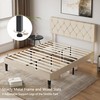 VECELO Full Size Bed Frame with Button Tufted Headboard, Upholstered