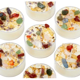 Happy Birthday Candle by New Moon Beginnings - Intention & Manifestation - Birthday Wish Candle - Crystal & Herb Candles - Aromatherapy Candles - soy candle (6 Pack tealights)