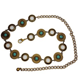 Axesoria Trendy Metal Chain Belt in Daisy Brass