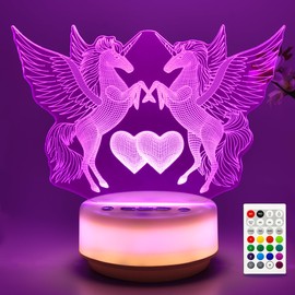 HYODREAM 2 Gen Unicorn Night Light Unicorn Lamp for Kids Room Decor, Entity Keys & Remote Control 14 Colors LED Light Unicorn Toys Gifts for Girls
