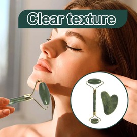 KYLOS Gua Sha Und Gesichtsroller Tool, Jade Roller Gesichts- Und Nackenmassagegerät Skincare, Gua Sha Beruhigt Und Entspannt Die Haut, Skin Care Geschenk Für Frauen, Guasha
