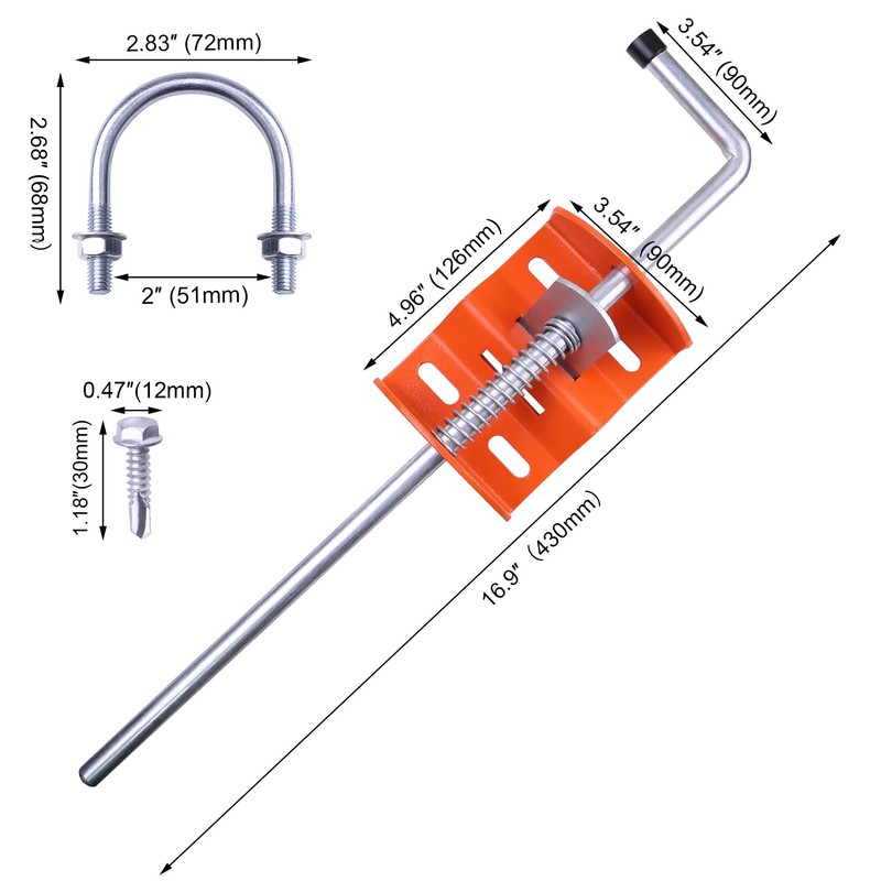 Qlvily 17-Inch Heavy Duty Gate Anchor Cane Bolt, Spring Loaded