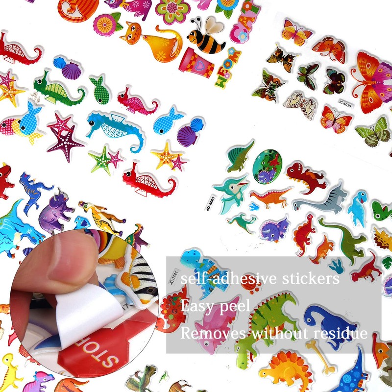 VEYLIN Stickers Reward Children, Reward, Various Types, Waterproof, 3D Kids,