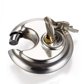 2 Pack 2-3/4 Discus Lock 70mm Stainless Steel Round Padlock Heavy Duty Rust-Proof Disc Padlock, Storage and Toolbox, Warehouse Door Anti-Theft Chain Lock 4 Keys