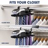 Motorized Tie & Belt Rack with LED Light, Holds 72