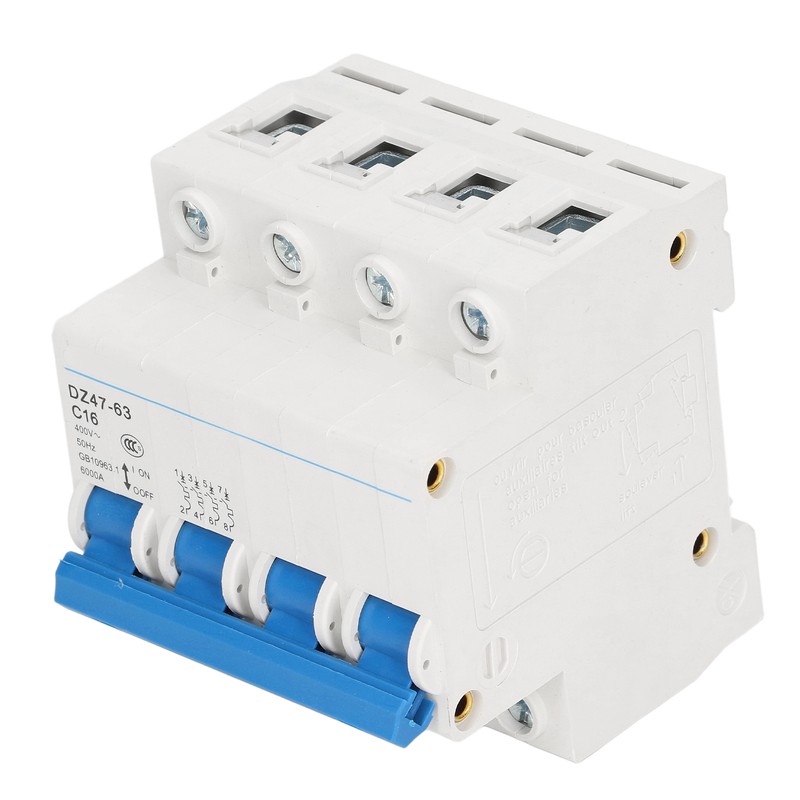 4P Miniature Circuit Breaker DIN Rail Mount Low Voltage Air