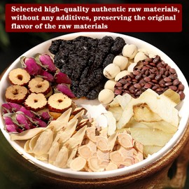 Sour Jujube Kernel Tea Poria Cocos Sleep Time Tea Supports a Good Night Sleep Nine Ingredients Natural Formula Chinese Herbal Tea Help Sleeping 酸枣仁 酸枣仁茯苓百合茶 安神助眠 8.8oz/250g 32bags