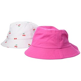NAME IT Baby Girls Bucket Hat, Bright White/Detail:1x Bright White/1x Pink Yarrow