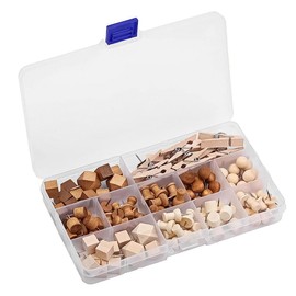 VOANZO Wood Push Pins Set 114Pcs Decorative Thumb Tacks Wooden Head Pin Wood Map Tacks Marking Pin Wood Thumb Tacks for Bulletin Boards Crafts with Storage Box
