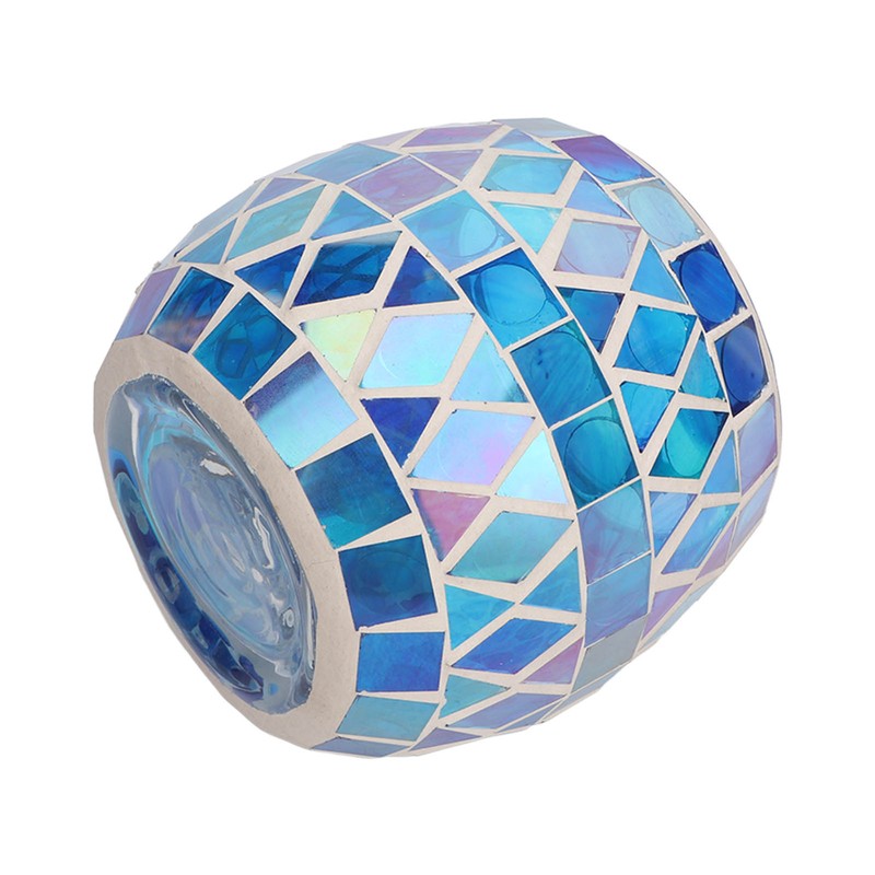 Purple Blue Mosaic Glass Candle Holder Romantic DIY Scented Candle