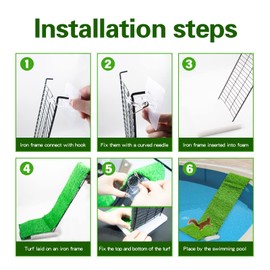 2 Pack Pool Ramp for Animals to Escape, Animal Critter Saving Escape Ramp for Pool with Artificial Turf, Saving All Small Animals Entering The Pool