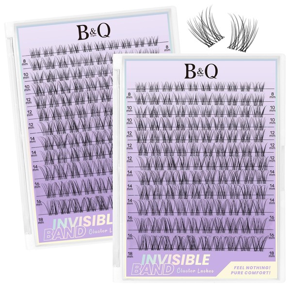 B&Q Flora Lash Clusters Invisible Band False Eyelashes Clusters Natural
