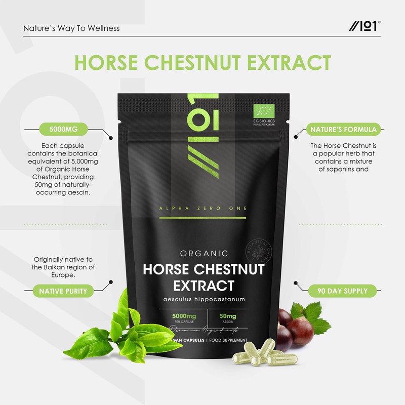 Horse Chestnut Extract 5000mg - 10% Aescin (50mg per Capsule)
