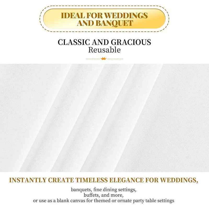 10 Pack Rectangle Tablecloth for 6ft/8ft Rectangle Tables,Polyester Tablecloth Washable