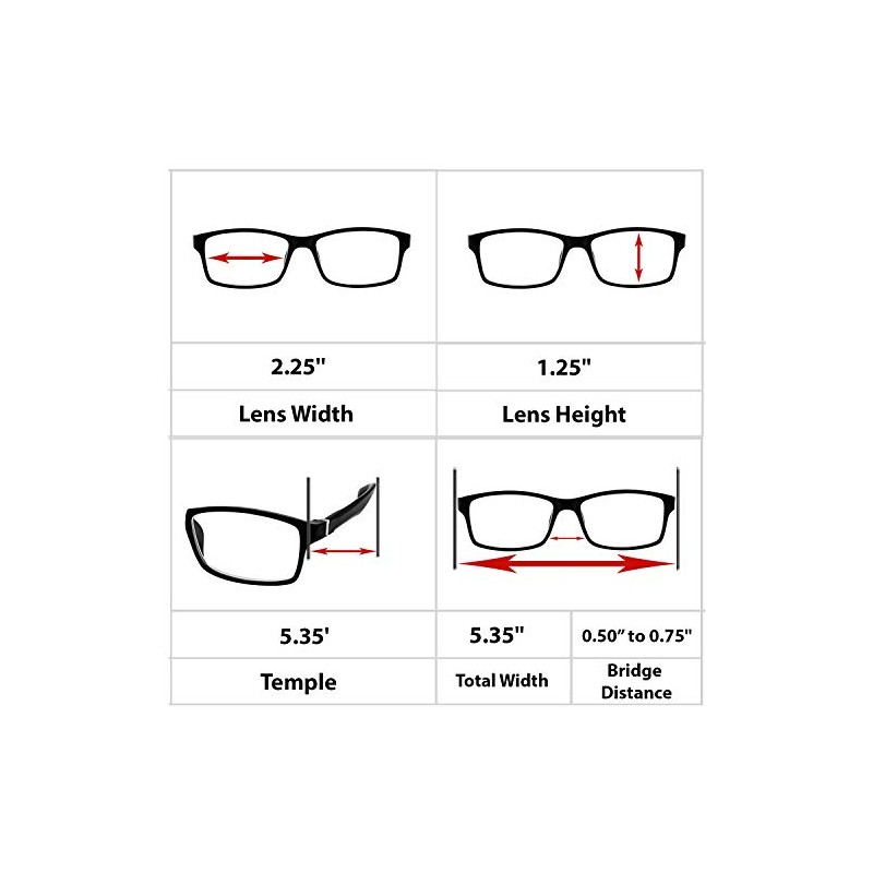 TruVision Readers Computer Reading Glasses 9601-2-Black-1.50