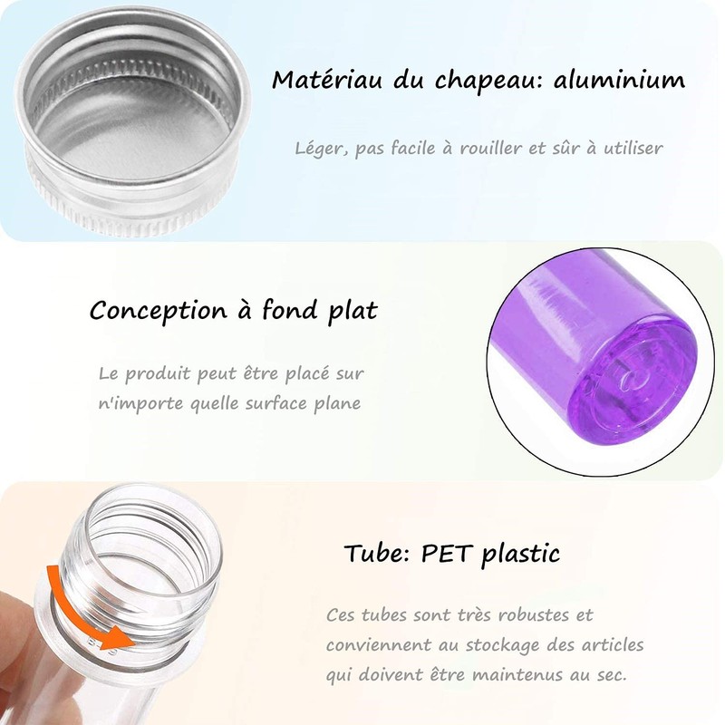 LATRAT 12 Pcs Plastic Test Tubes with Screw Cap (110ml)