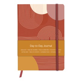 Clairefontaine 116079C DaytoDay Journal Terracotta, DIN A5 14.8 x 21 cm, 96 Sheets, Dot/Dot Squared, Stretchy Pocket on the Inside Spine, Bookmark, Elastic Closure, Assorted, Pack of 1