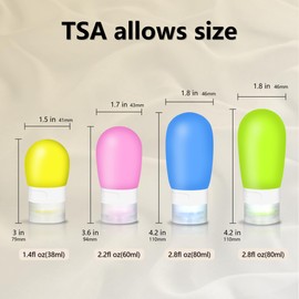 Elaunva Leak Proof 9.08oz Travel Size Containers, 4pack BPA Free Liquid Silicone Squeezable Travel Bottles for Toiletries, Tsa Approved for Shampoo, Conditioner and Lotion (Mixed color packaging)