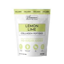 Just Ingredients Lemon Lime Collagen Peptides – Hydrolyzed Protein for Hair, Skin, Nails, Joints, Gut Health – Grass-Fed, Non-GMO, Gluten-Free Supplement